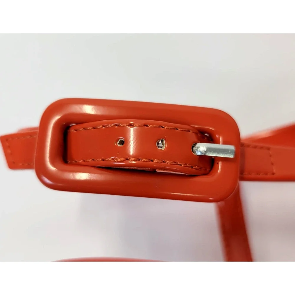 Katy Perry Sandal Wanderering hoes Womens Size 6.5M Flame Orange Strappy Vibrant